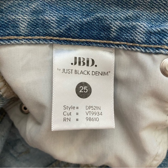 JBD Just Black Denim High Rise Ripped Straight Leg Ankle Jeans LightWash Size 25 - Picture 6 of 7